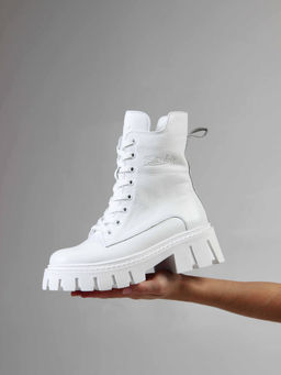 Ботинки 346.чанкиw. Белый бартон/Шерсть