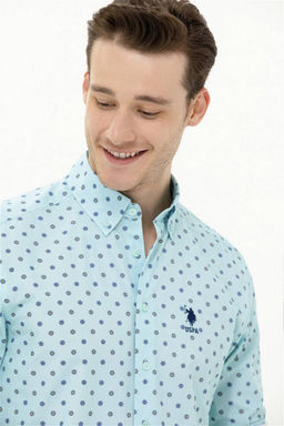 U. S. Polo Assn / Мужская рубашка зеленого цвета с длинным рукавом - U.s. polo assn фото 10
