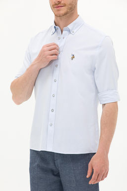 Мужская голубая рубашка с длинным рукавом - U.s. polo assn фото 6