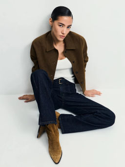 Джинсы straight с высокой посадкой с поясом / Zarina