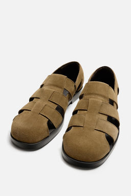 LIMITED EDITION LEATHER CAGE SANDALS - Zara фото 4