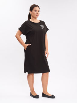 Платье с вышивкой PP43602BLK01