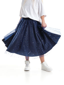 Юбка пачка длинная из фатина 22-7608 черный/зол. звезды - Mini maxi фото 30