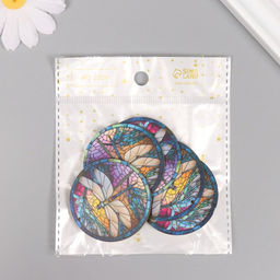 Цена за 5 шт. Декор для творчества дерево Стрекоза. Витраж, 4.64.60.3 см - Арт узор фото 4