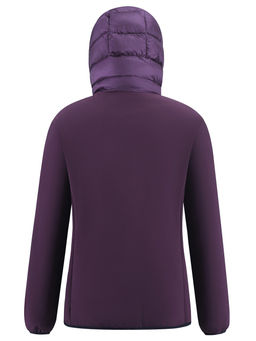 Куртка женская гибридная стёганая с капюшоном с графеновой подкладкой темно-фиолетового цвета 9626_1TF
