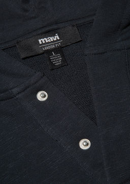 Kapusonlu Antrasit Sweatshirt - Mavi фото 6