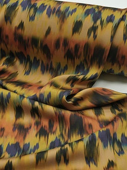 Штапель Премиум Икат цв.оранжевый/фиолетовый, ш1.5м, вискоза-100%, 125р/м.кв - Купава фото 10