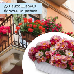Цена за 2 шт. Ящик для цветов, 28.5×15.5×8.5 см, 2.5 л, пластик, белый, Greengo