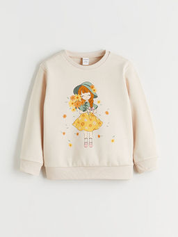 Bisiklet Yaka K?z ?ocuk Kal?n Sweatshirt 2li