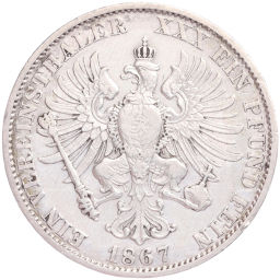 1 талер 1867 года А Пруссия