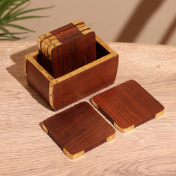 Подставки под горячее, 6 шт., 10×6.5×7 см, дерево шишам