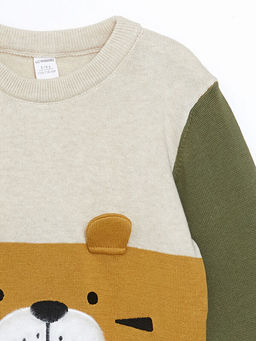 Bisiklet Yaka Nak??l? Erkek Bebek Triko Kazak