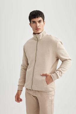 Толстовка Comfort Fit с воротником-стойкой на молнии - Defacto фото 3