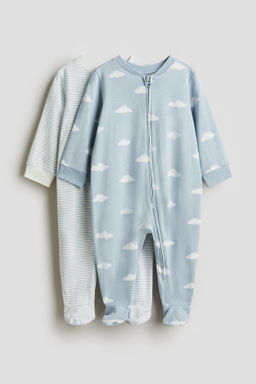 Pack de 2 pijamas enteros con cremallera