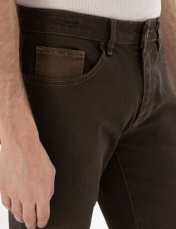 Kahverengi Slim Fit Jean Pantolon