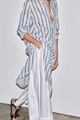 LIMITED EDITION STRIPED POPLIN TROUSERS