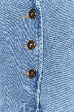 TRENDYOLMILLA Mavi V Yaka Fitted Denim Yelek TWOSS23YE00036  фото 5