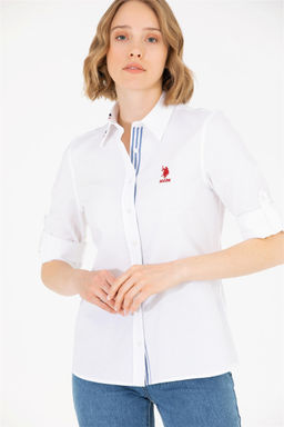 Женская белая рубашка с длинным рукавом Неожиданная скидка в корзине - U.s. polo assn фото 4