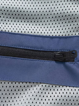 Ветровка женская софтшелл виндстоппер с капюшоном спортивная синего цвета 9616_1S