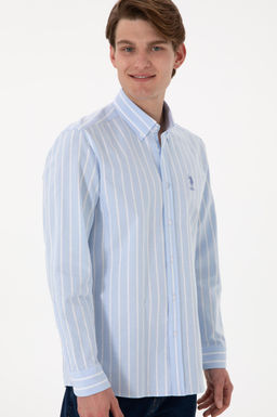 Erkek Mavi Uzun Kollu G_mlek Sepette S_rpriz _ndirim - U.s. polo assn фото 3