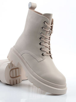 04-PAS70-2Z LT. BEIGE Ботинки зимние женские (натуральная кожа, 100% шерсть)