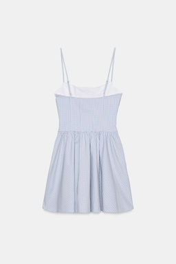 VESTIDO COSETERO VOLUMEN CUADRO VICHY / Azul / Blanco - Zara фото 7