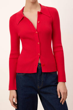 Wardrobe Essentials K?rm?z? Premium Iplik Polo Yaka Triko H?rka | TWOAW26HI00225