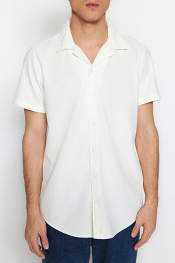 Beyaz Regular Fit Apas Yaka Yazl?k Gomlek TMNSS23GO00105