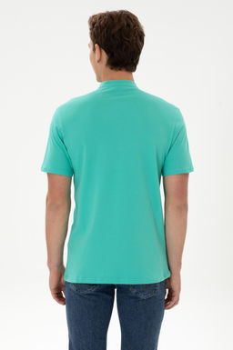 Erkek Regular Fit Hakim Yaka Mint Ti__rt