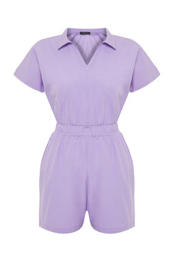 TRENDYOLMILLA Siyah Beli Lastikli Genis Paca Mini Dokuma Tulum TWOSS22TU0014  фото 13