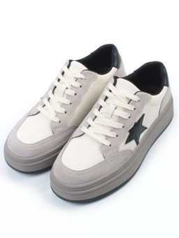03-YE475-2 BEIGE/GREY Кроссовки женские (натуральная кожа) - Фабричный китай фото 4