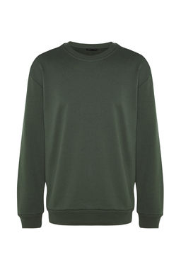 TRENDYOL MAN Siyah Oversize/Genis Kesim Bisiklet Yaka Sanat Tema Aplikeli Ici Polarl? Sweatshirt TMNAW24SW00038 - Trendyolmilla фото 6