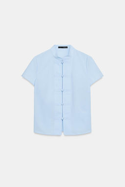 CAMISA POPEL?N ALAMARES / Azul