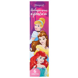 Акварель медовая Принцессы, 6 цветов, в картонной коробке, без кисти - Disney фото 2