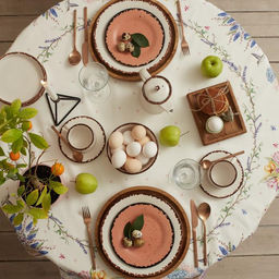 Скатерть Этель Spring easter d=149 см +/-3см, 100% хл, саржа 190 гр/м2  фото 8