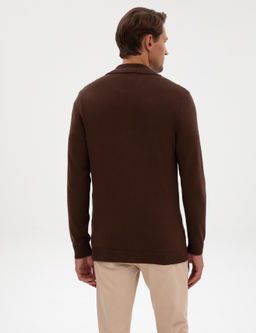 Kahverengi Slim Fit Fermuarl_ Triko H_rka