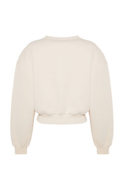 Trendyolmilla Siyah Kal?n Ici Polarl? Tas Detayl? Regular/Normal Kal?p Orme Sweatshirt TWOAW24SW00118  фото 8