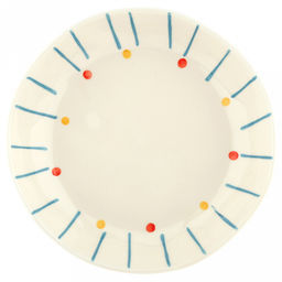 "Карусель" Тарелка глубокая фарфоровая д185мм, h35мм, 450мл, асимметричная форма, с деколью, кремовый (Китай)