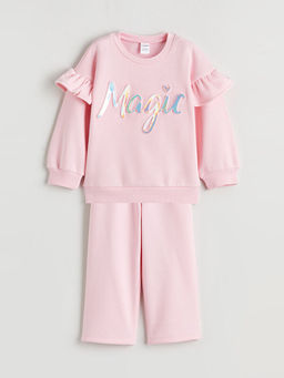 K?z ?ocuk Sweatshirt ve Pantolon Tak?m