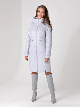 24318 Пальто дем. св.серый - Dizzyway фото 2