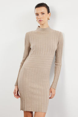 Vizon Mini Triko Dik Yaka Elbise TWOAW22EL0021 - Trendyolmilla фото 2