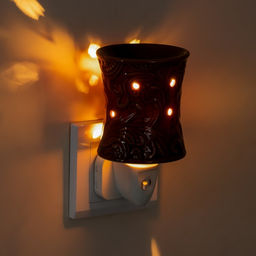 Ночник «Узор» темно-коричневый 7.8×7.8×12 см