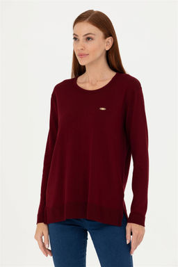 Женский бордово-красный базовый свитер - U.s. polo assn фото 10