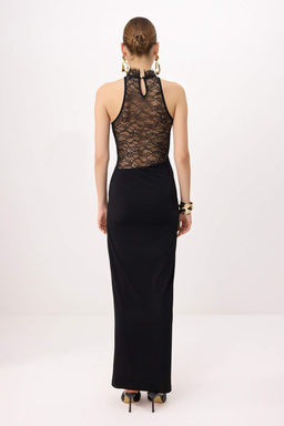 Siyah Dantel Detayl? Orme Maxi Abiye & Mezuniyet Elbisesi TPRSS26AE00081 - Trendyolmilla фото 5