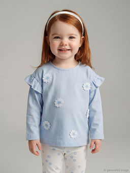 ?i?ek Nak??l? K?z Bebek Bluz ve Tayt