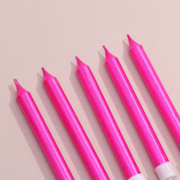 Свечи для торта «Манхеттен», 9 см, 8 шт., 24 мин, розовый металлик