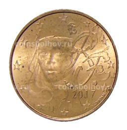 1 евроцент 2017 года Франция