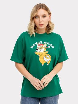 Футболка женская новогодняя зеленая с печатью - Mark formelle фото 3