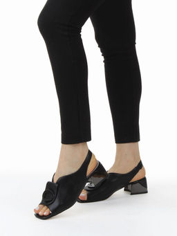 08-XL660-1 BLACK Босоножки женские (натуральная кожа)