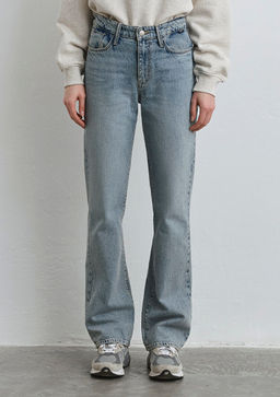 Jane Classic Denim Puslu Ac?k Mavi Jean Pantolon  фото 4